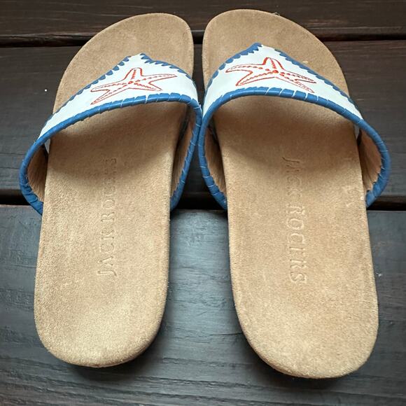 JACK ROGERS EMBROIDERED STAR FISH SANDALS Size 5 - Picture 4 of 8